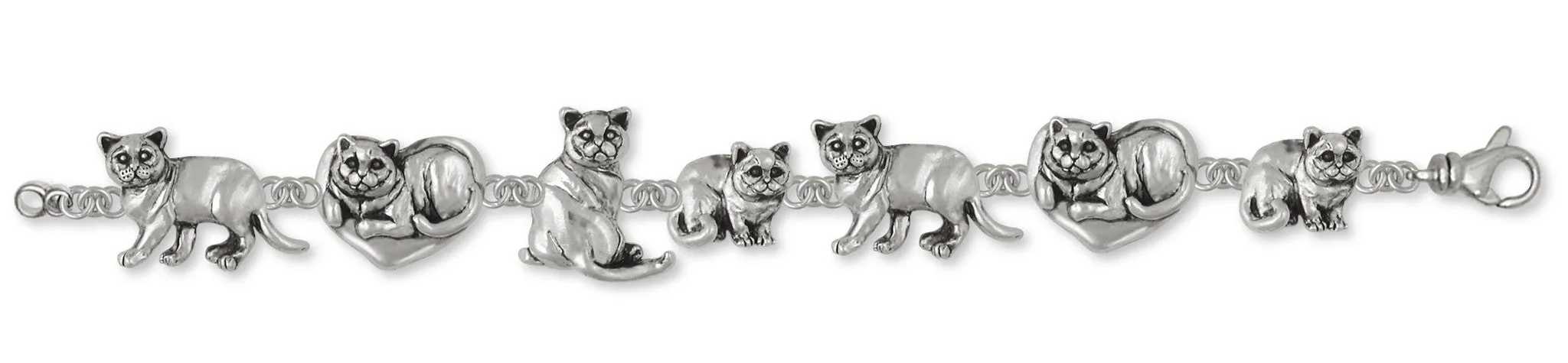 British Shorthair Bracelet Jewelry Sterling Silver Handmade Cat Bracelet BRS-BR