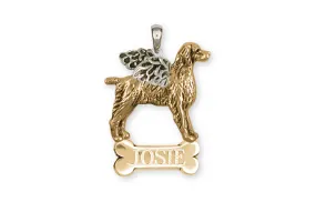 Brittany Angel Personalized Pendant 14k Two Tone Gold Vermeil Dog Jewelry BR7-ANPVM