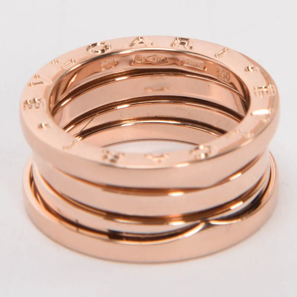 Bulgari 18k Rose Gold B.zero1 Three Band Ring