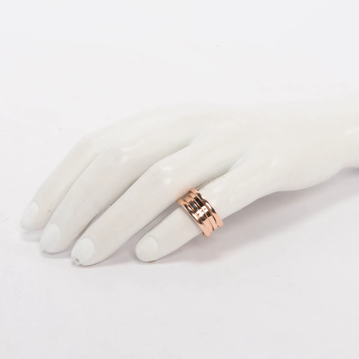 Bulgari 18k Rose Gold B.zero1 Three Band Ring