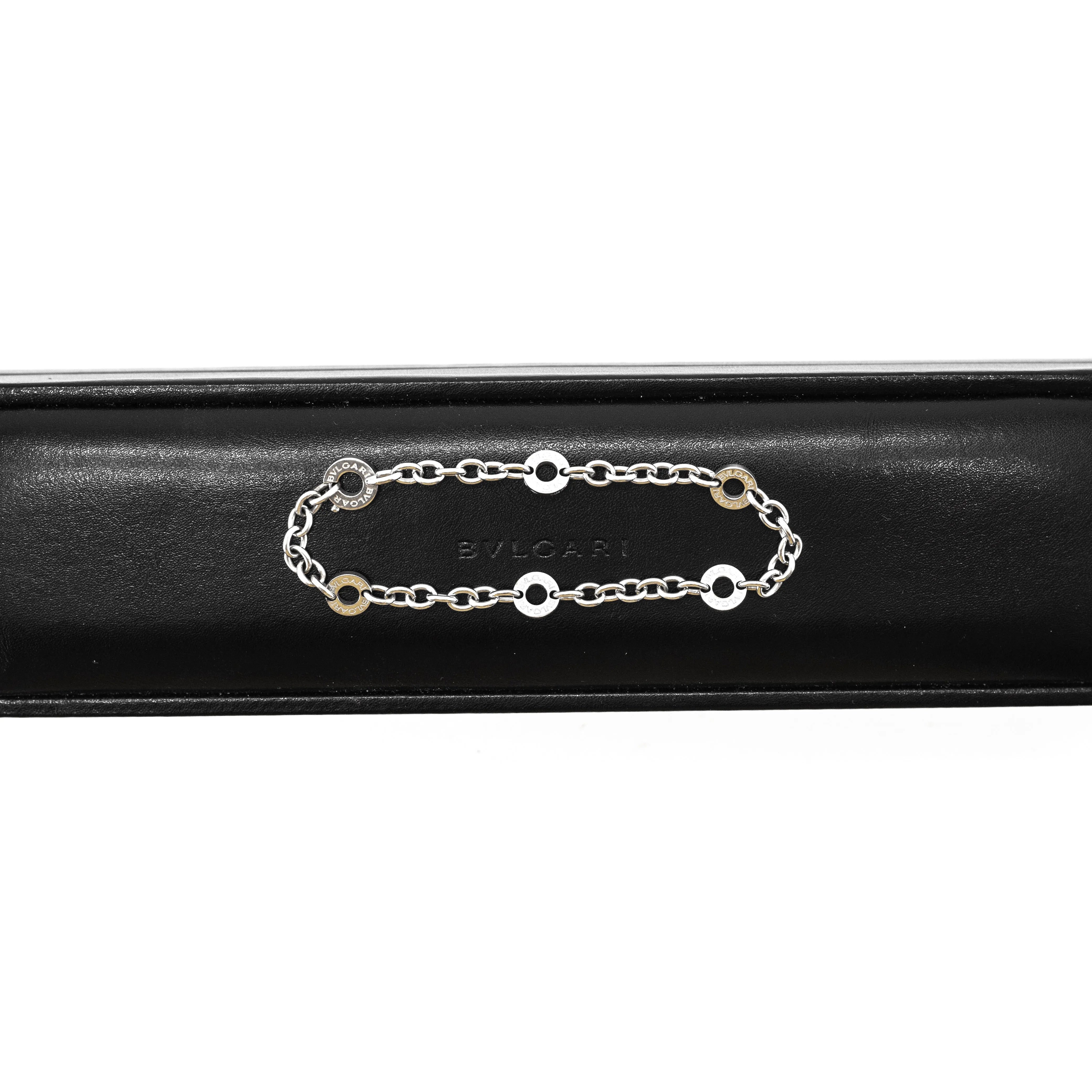 Bulgari 18k White Gold Chrarm Bracelet