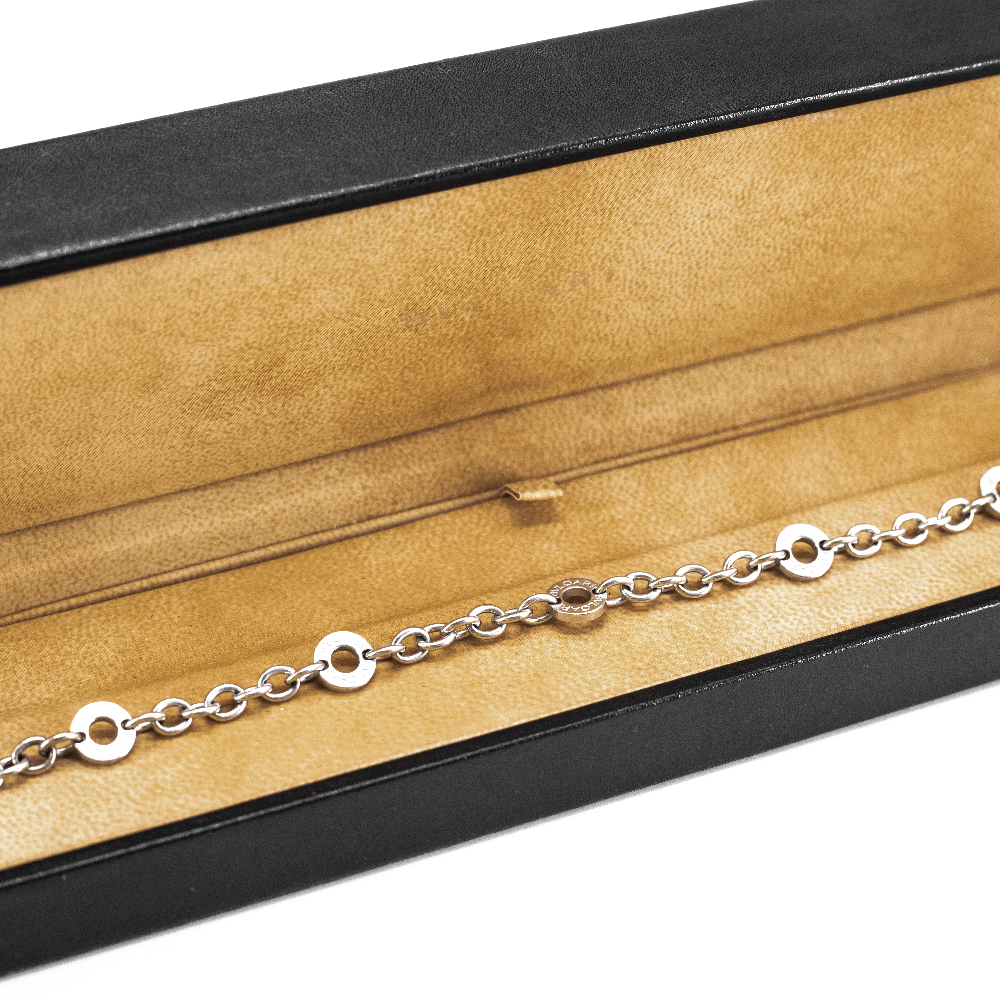 Bulgari 18k White Gold Chrarm Bracelet