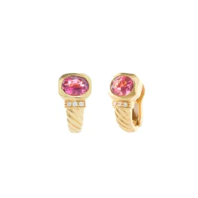 Bulgari Half Hoops - Rubelite and Diamond