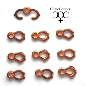 Bulk Pack of 10 Solid Copper 16mm Sister Hook Clasps JSCSH10 Heavy Duty Copper Swivel Clasps