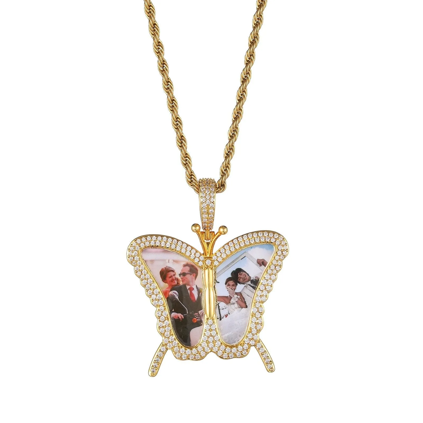 Butterfly Shape Custom Photo Pendant