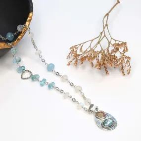 By the Lake - Multi-Gemstone Silver Pendant Necklace