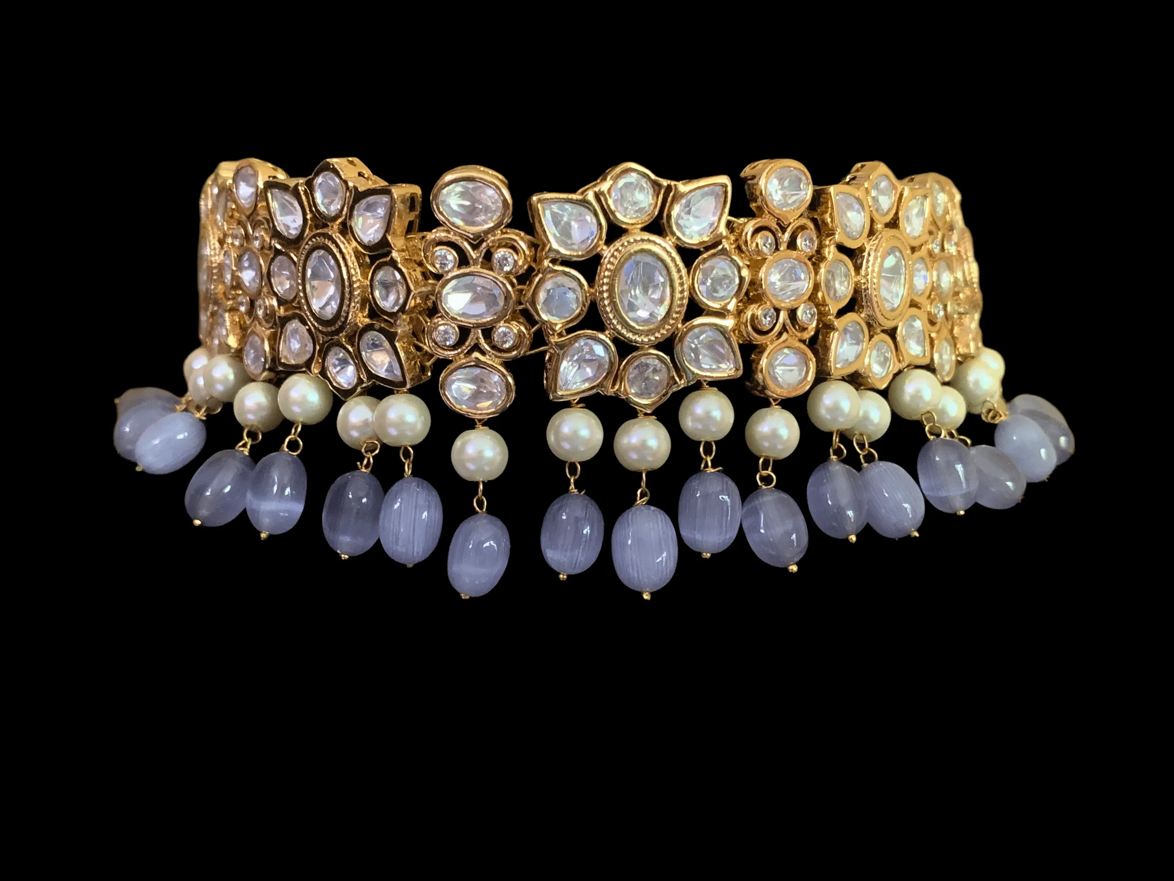 C105  Meera kundan choker with earrings ( SHIPS IN 4 WEEKS  )