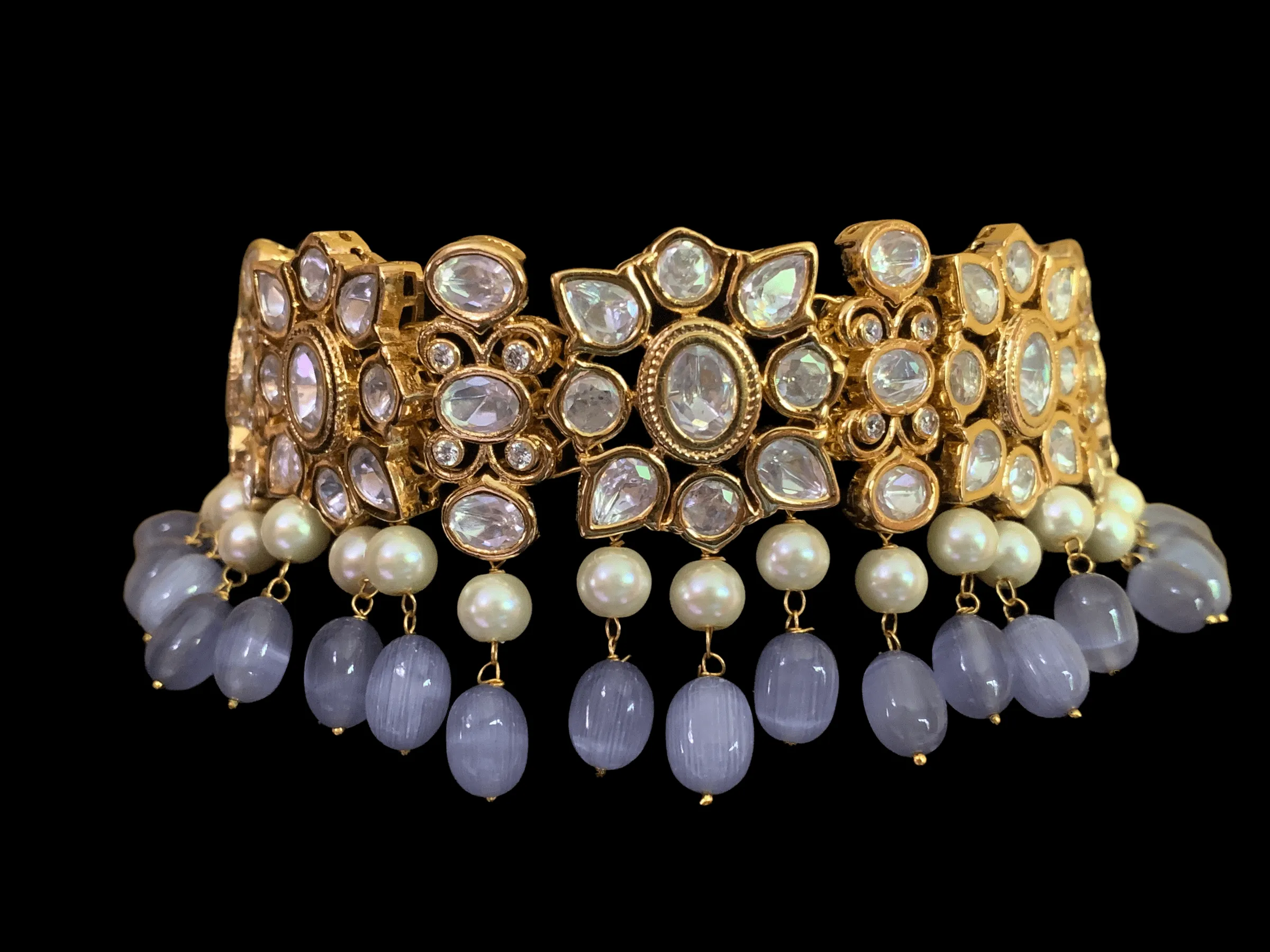 C105  Meera kundan choker with earrings ( SHIPS IN 4 WEEKS  )