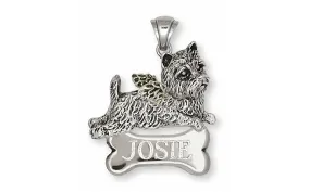 Cairn Terrier Angel Pendant Jewelry Sterling Silver Handmade Dog Pendant CR7-ANP