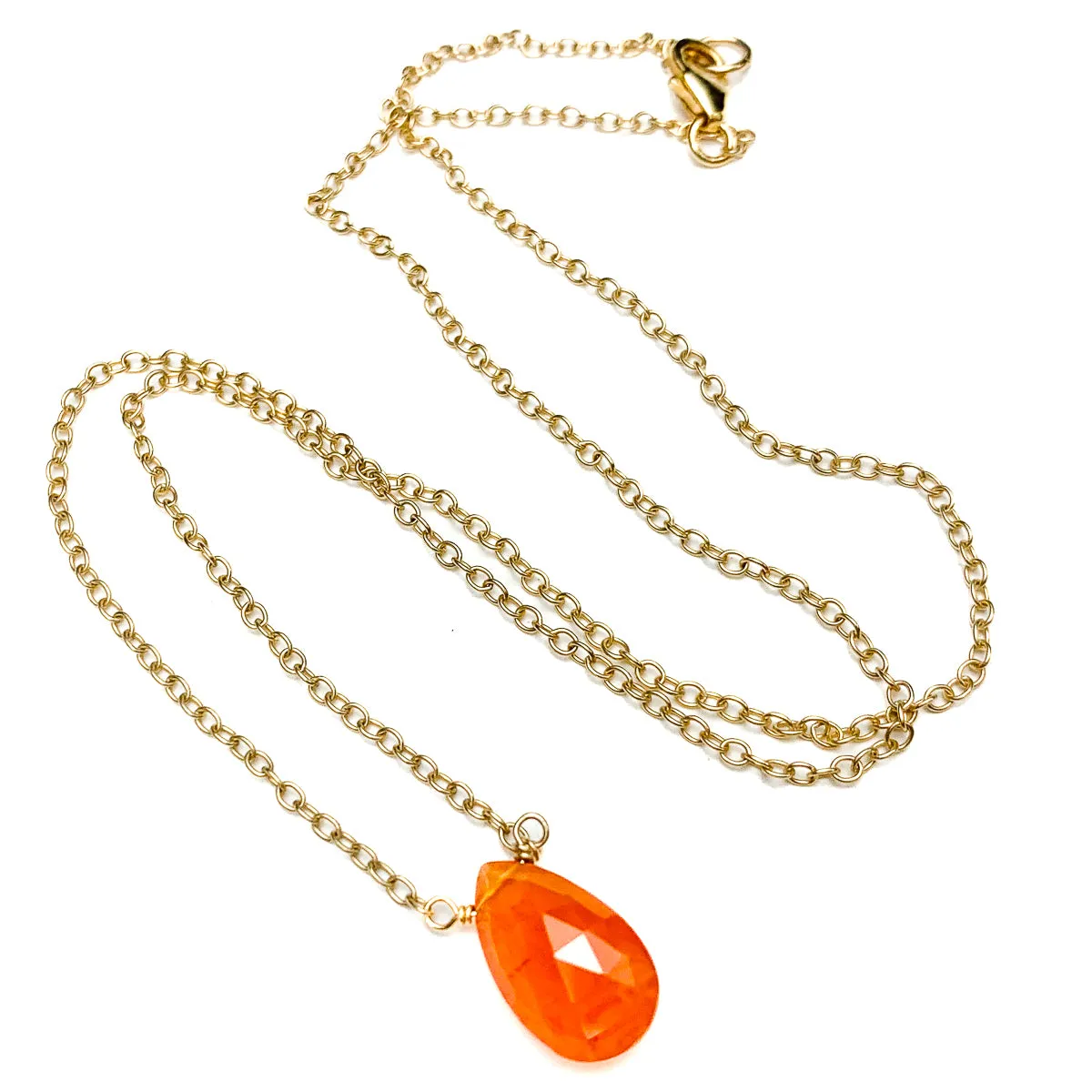 Carnelian Necklace on Gold Filled Chain with Gold Filled Trigger Clasp