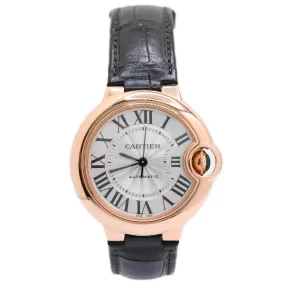 Cartier Ballon Blue 18K Rose Gold 42mm Silver Roman Dial Watch Reference #: W6920097