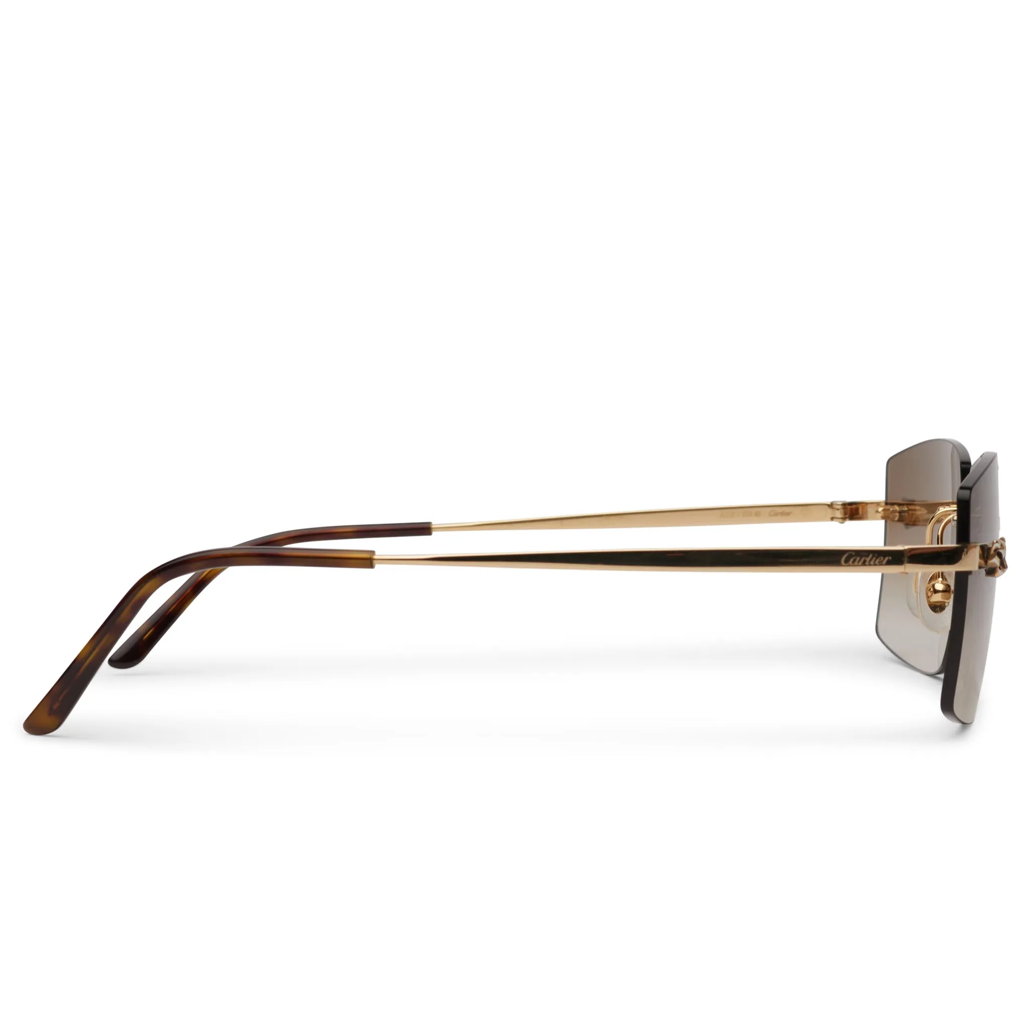 Cartier Eyewear Custom CT0148O-001 Panthere De Cartier Rimless Sunglasses