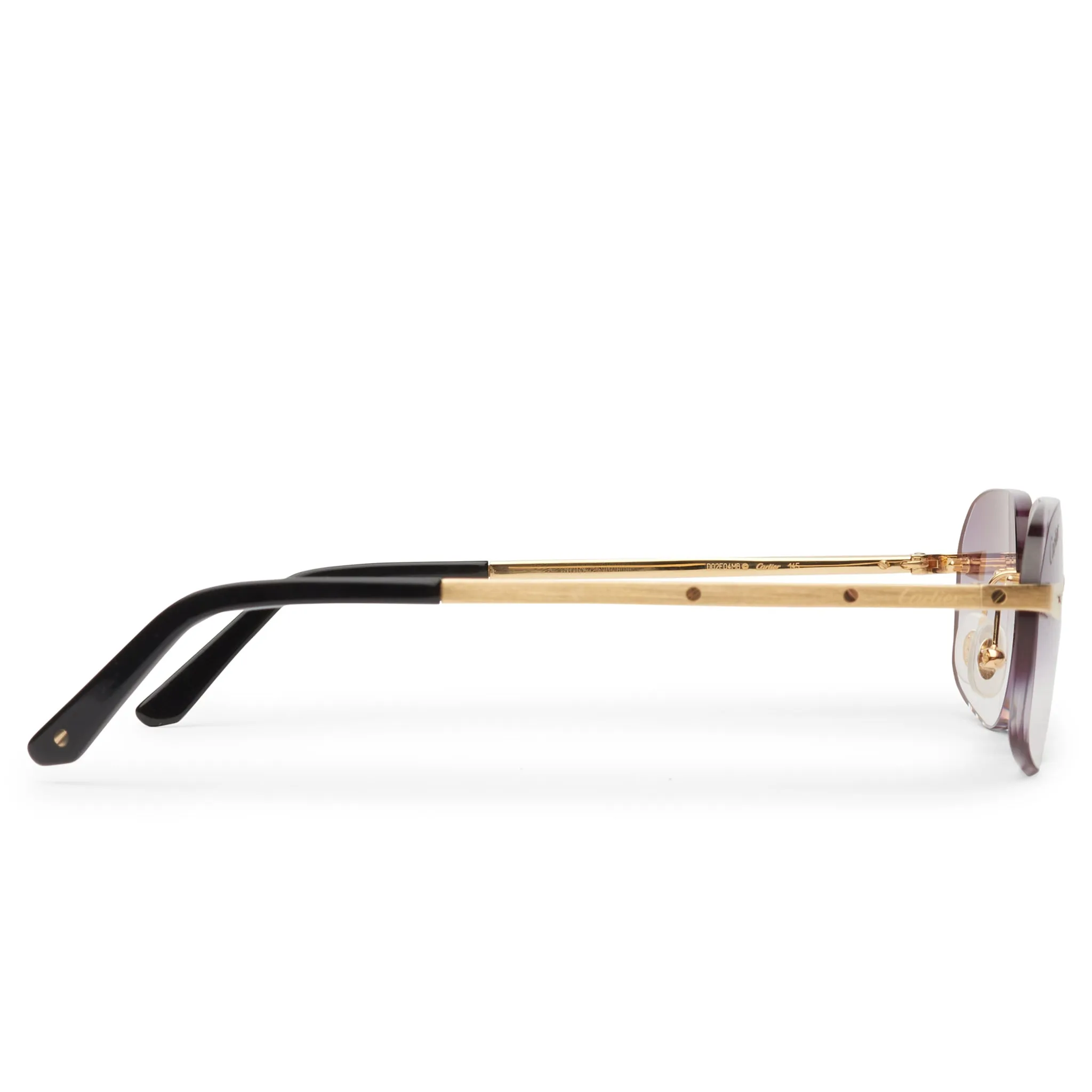 Cartier Eyewear Custom CT0167O-001 Santos De Cartier Rimless Sunglasses