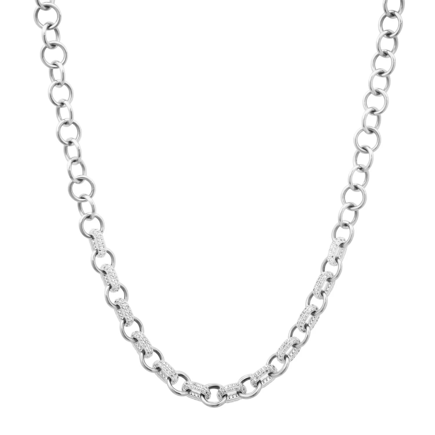 Chain Link & Diamond Charm Necklace