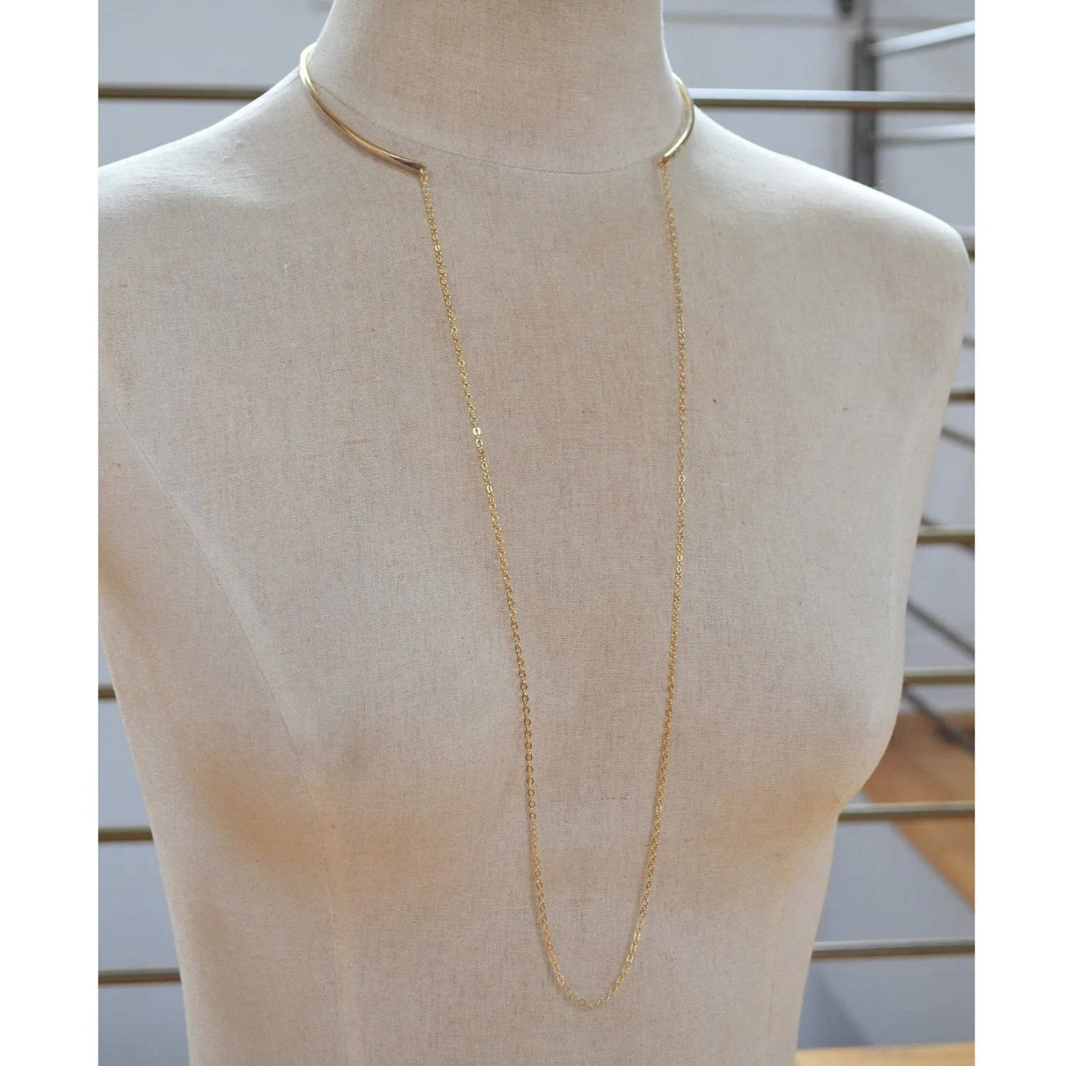 Chain Open Choker, Gold Filled and Sterling Silver