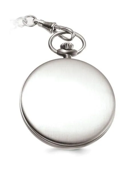 Charles Hubert Open Face Tritium Quartz Pocket Watch - Stainless Steel