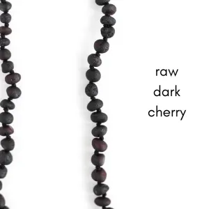 Child Baltic Amber Teething Necklace in Dark Cherry