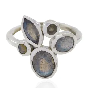 Chocolate-Box Gem Labradorite 925 Sterling Silver Rings Pyrrha Jewelry