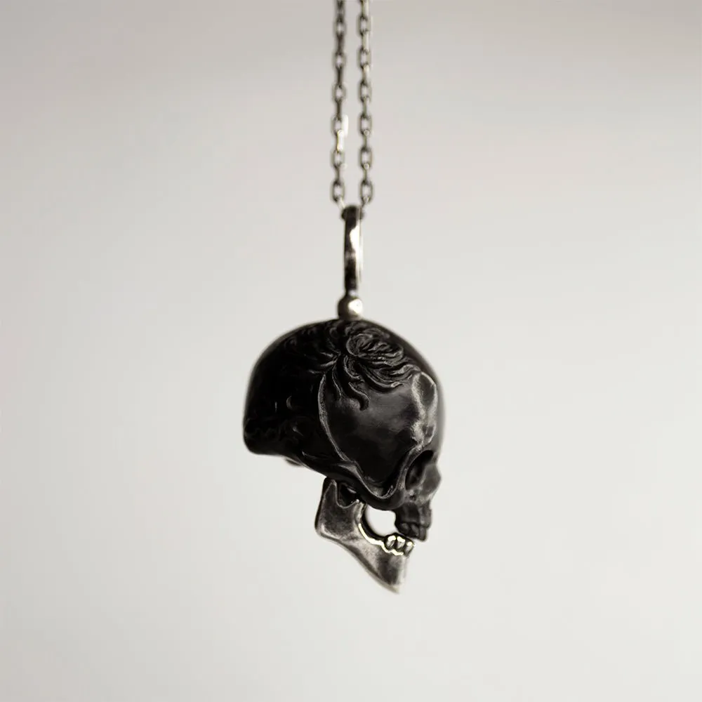 Chrysanthemum Skull pendant - black