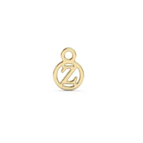 Circle Initial Charm - Z | 10k Yellow Gold