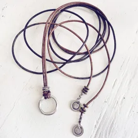 circle positive // copper or silver karma circle bohemian lariat choker style necklace