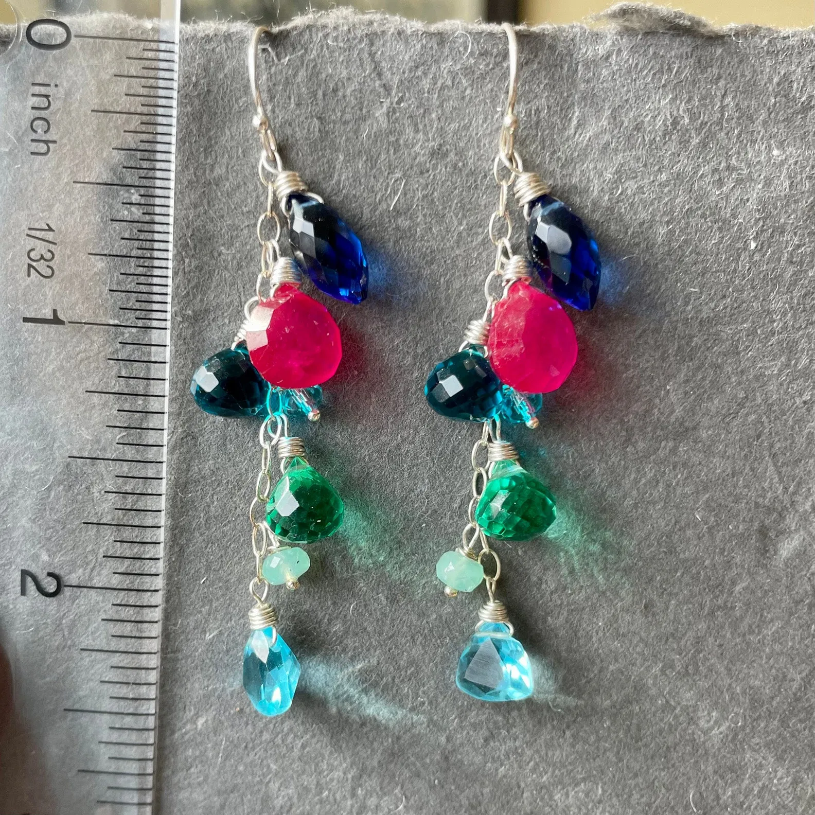 Colorful Day Cascade Earrings, metal options