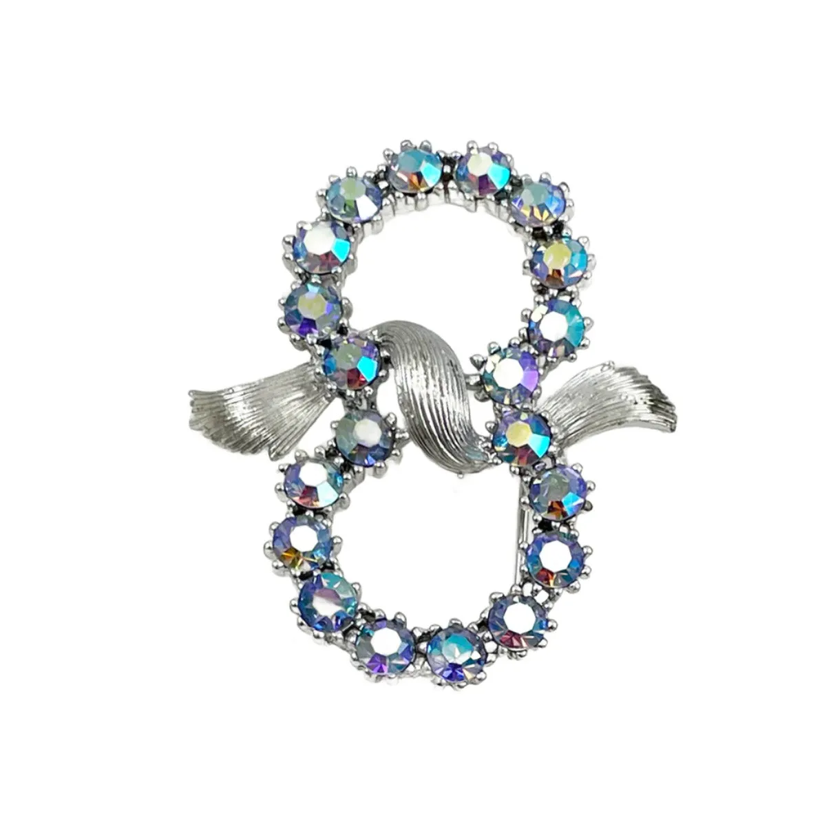 Coro Light Sapphire Rhinestone Rings Brooch