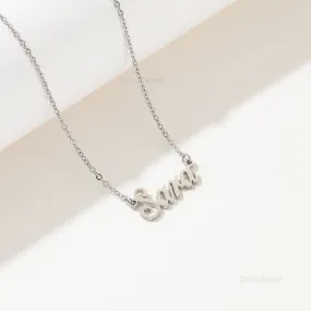 Custom English Name Necklace in Silver