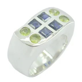 Cute Gems Multi Stone 925 Sterling Silver Rings Black Jewelry Armoire