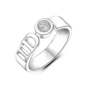 CZ I Do Silver Couple Commitment Rings for Him