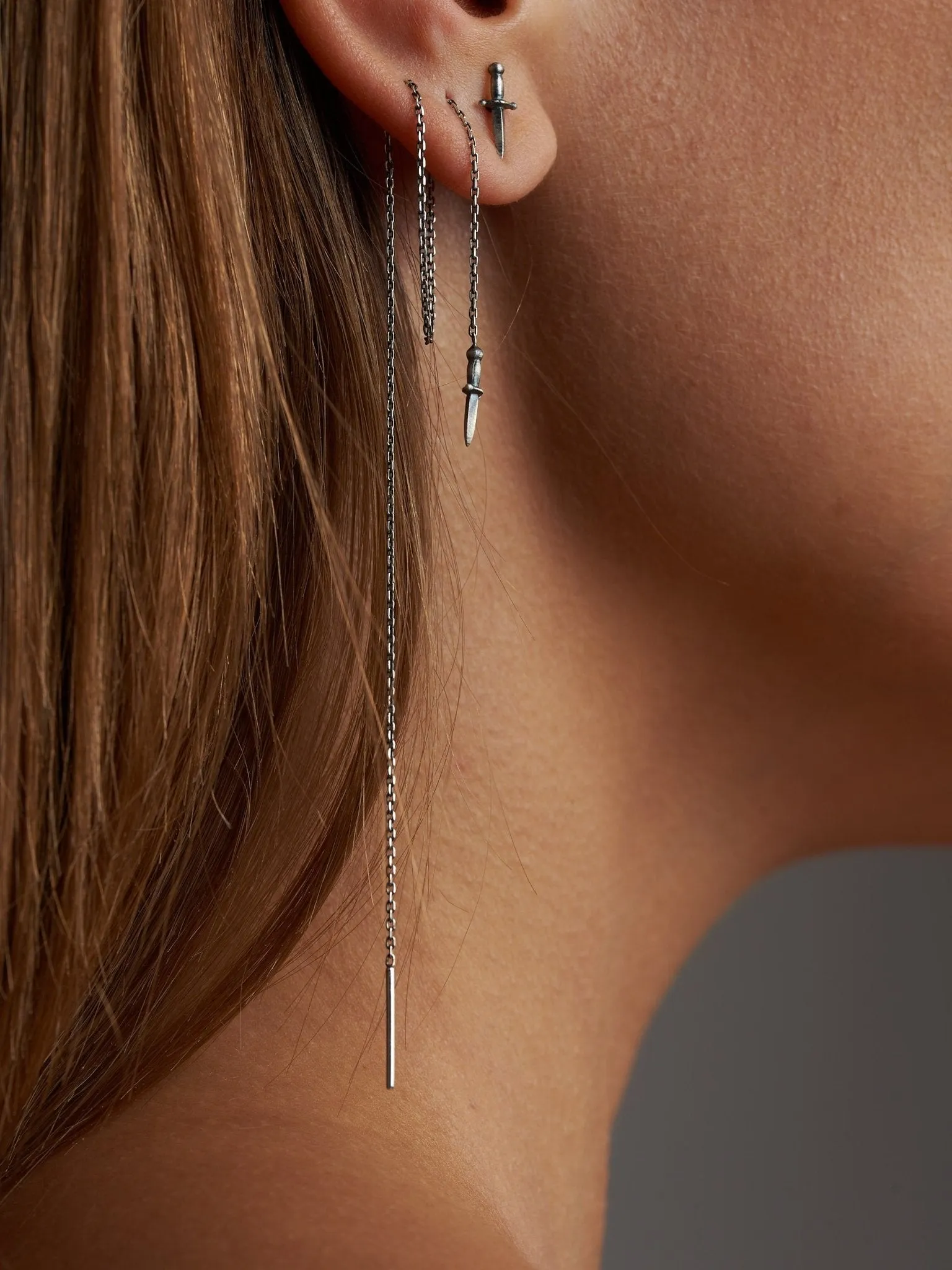 Dagger Double Piercing Earrings