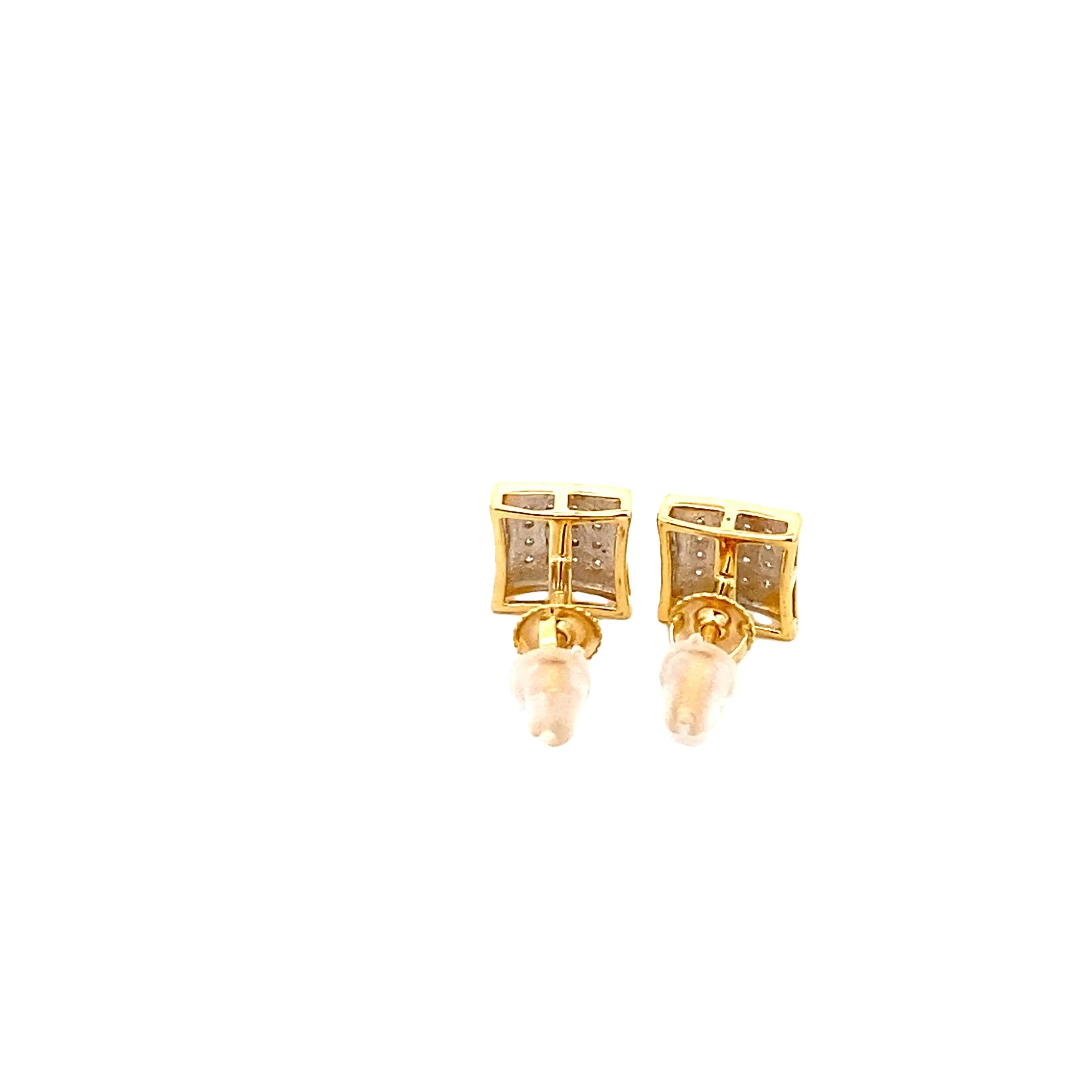 Diamond 0.13Ctw Square Earrings