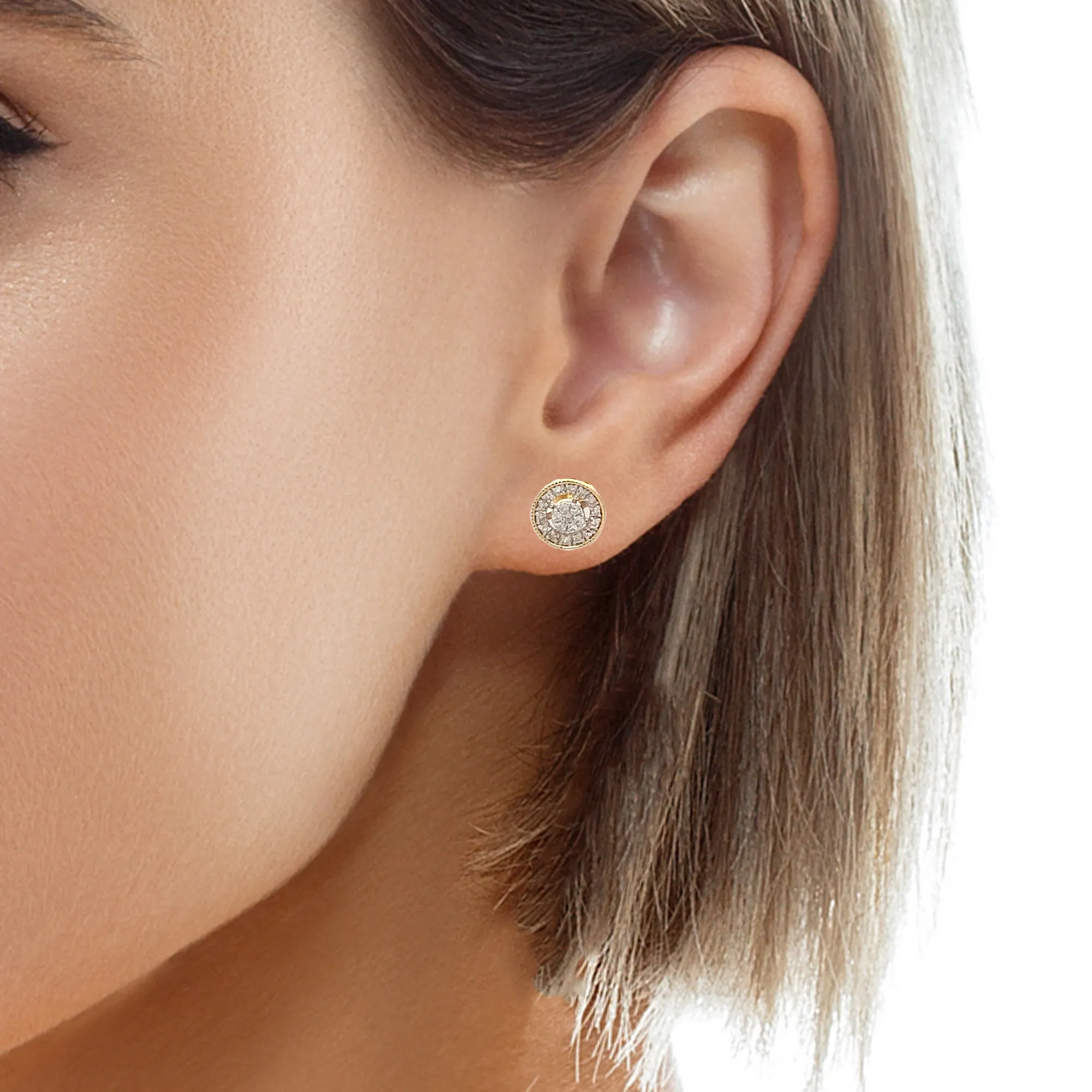 Diamond 0.15Ctw See Through Circle Earrings