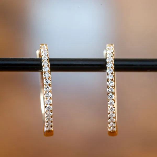 Diamond Huggie Hoop Earrings