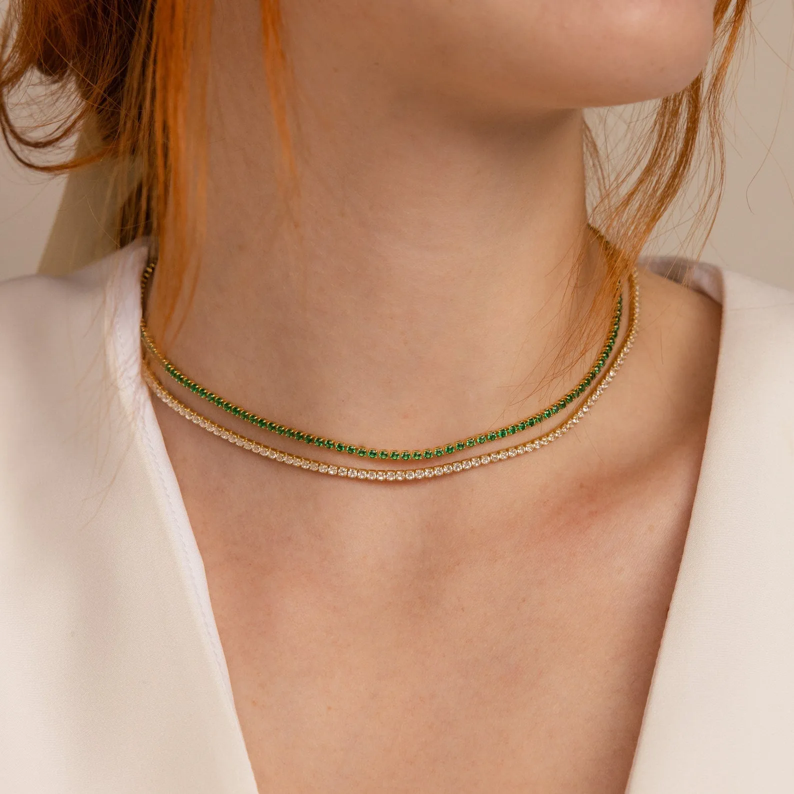 Emerald Tennis Choker Necklace