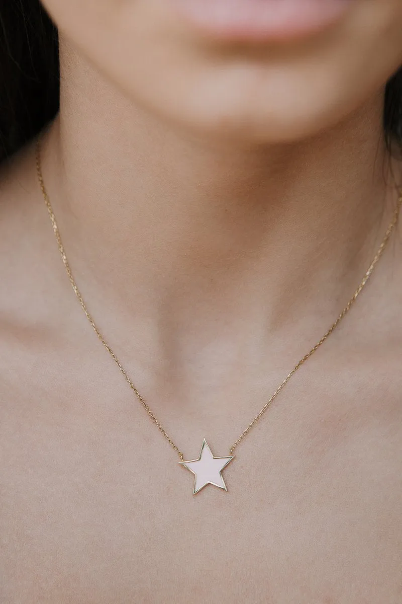 Enamel star necklace