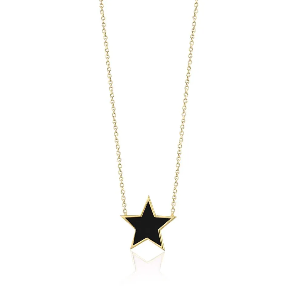 Enamel star necklace