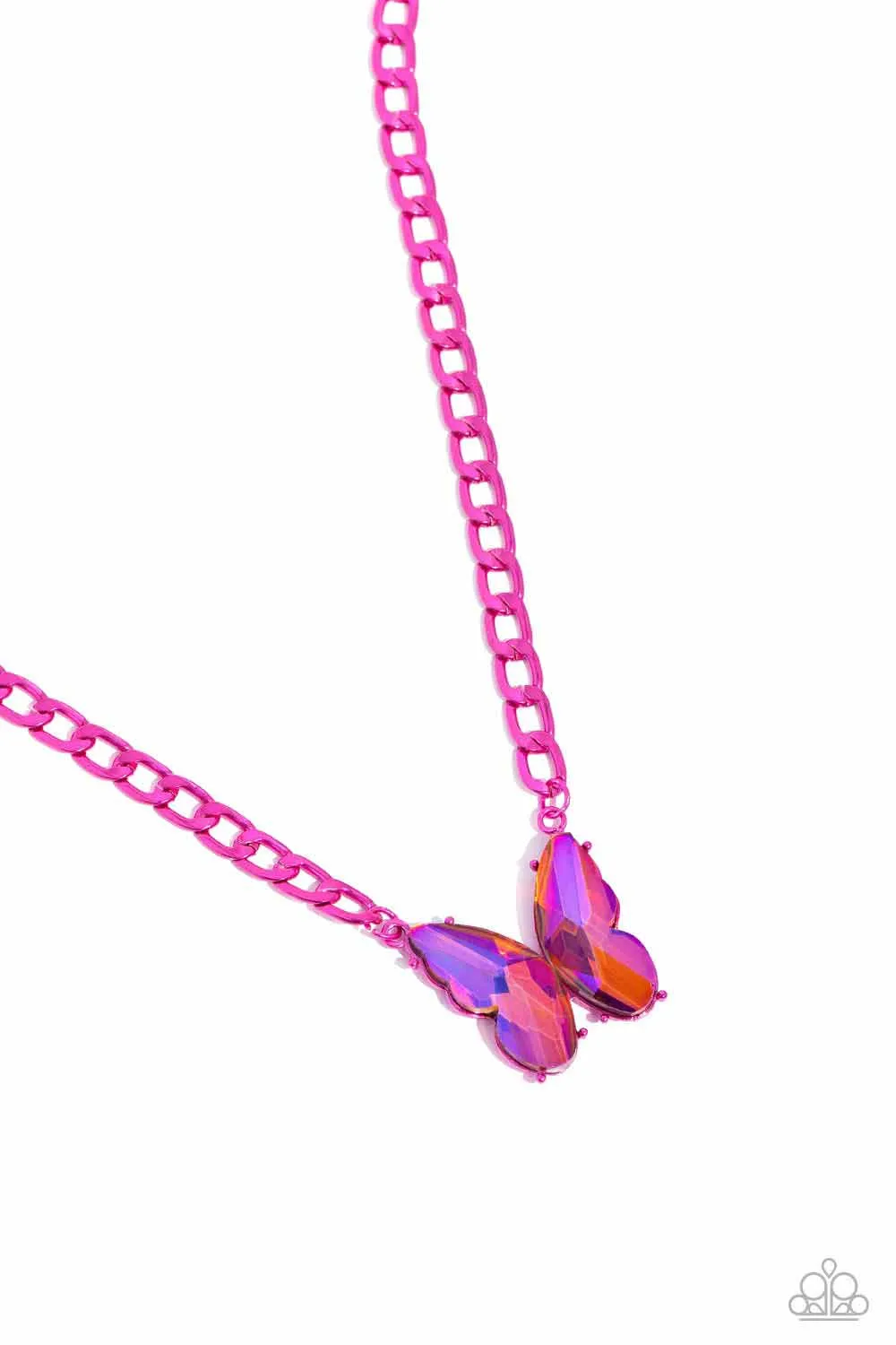 Fascinating Flyer Pink Butterfly Necklace Paparazzi Accessories