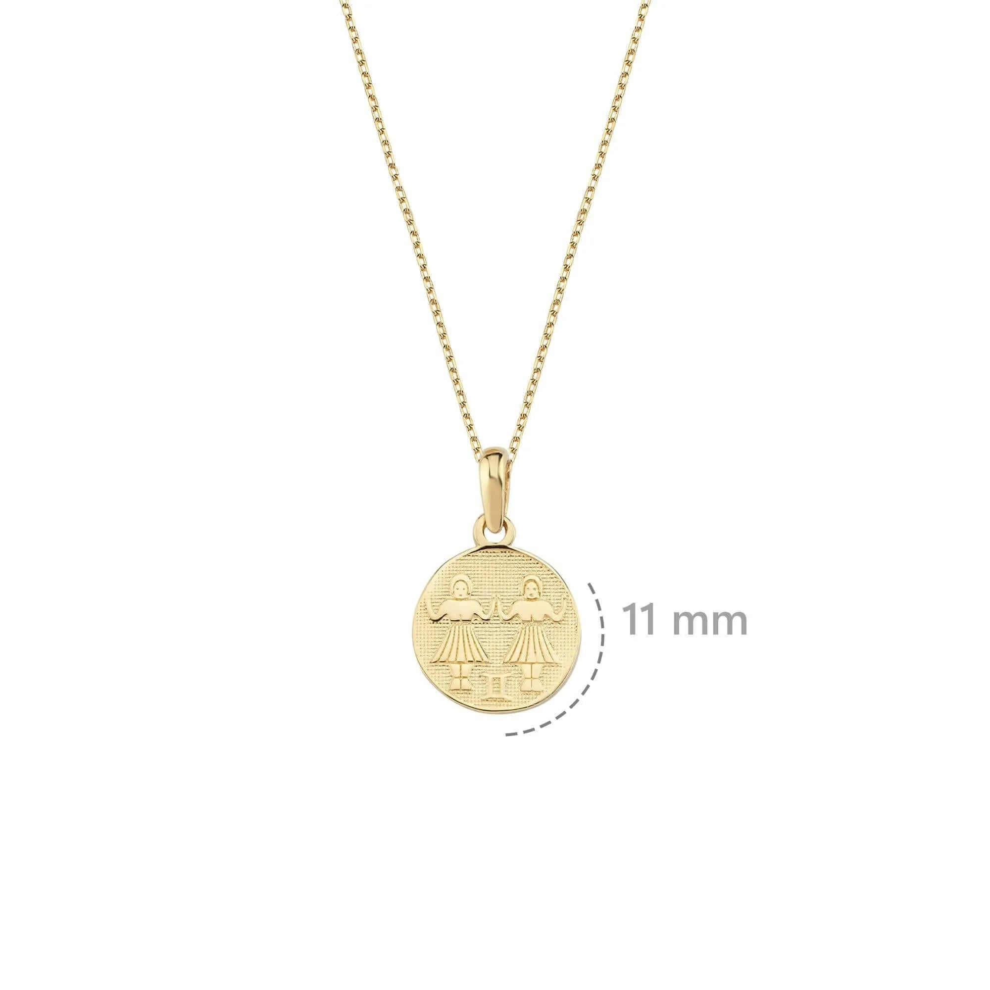 Gemini Zodiac Necklace | 14K Solid Gold