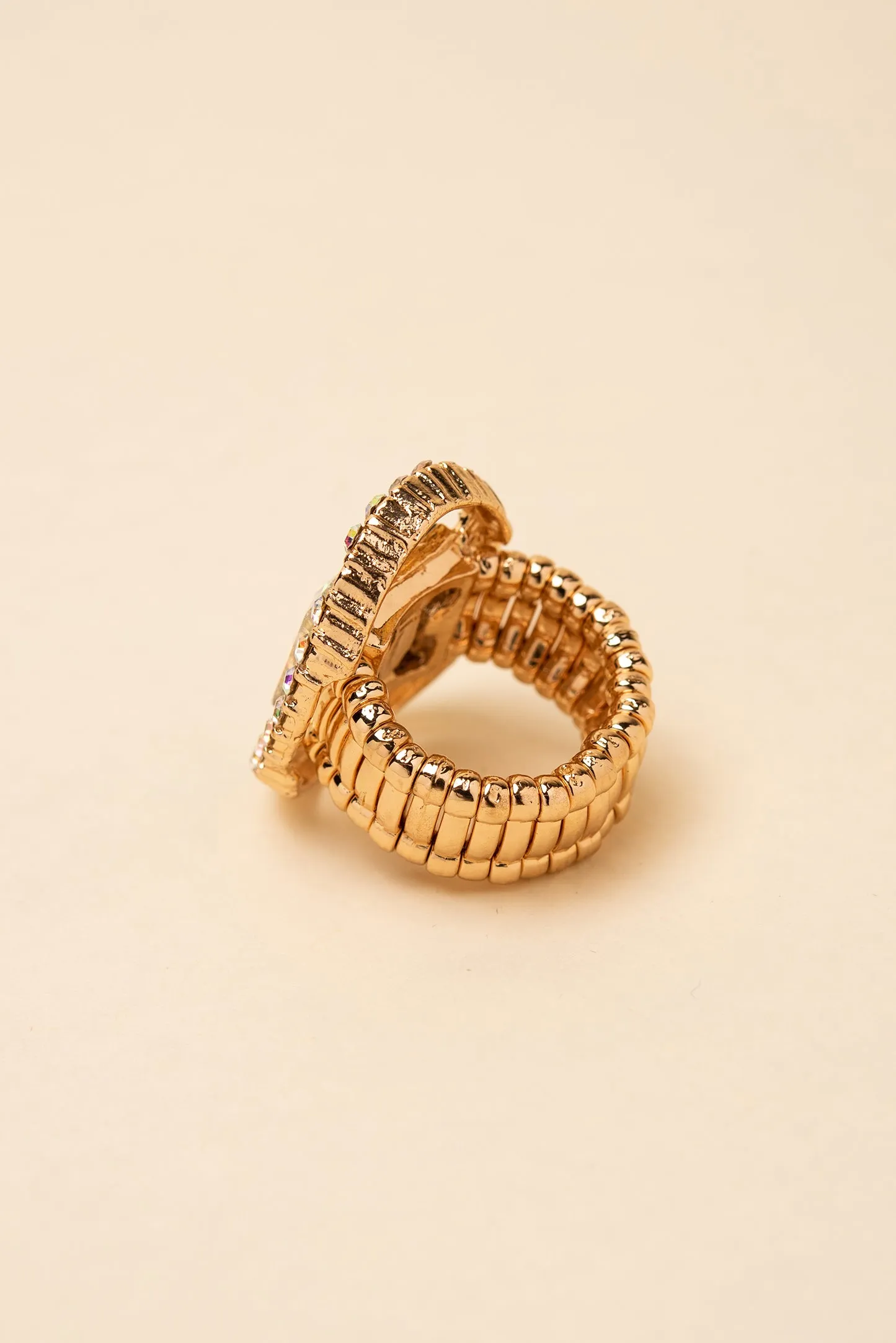 Gianna Square Crystal & Halo Stretch Ring