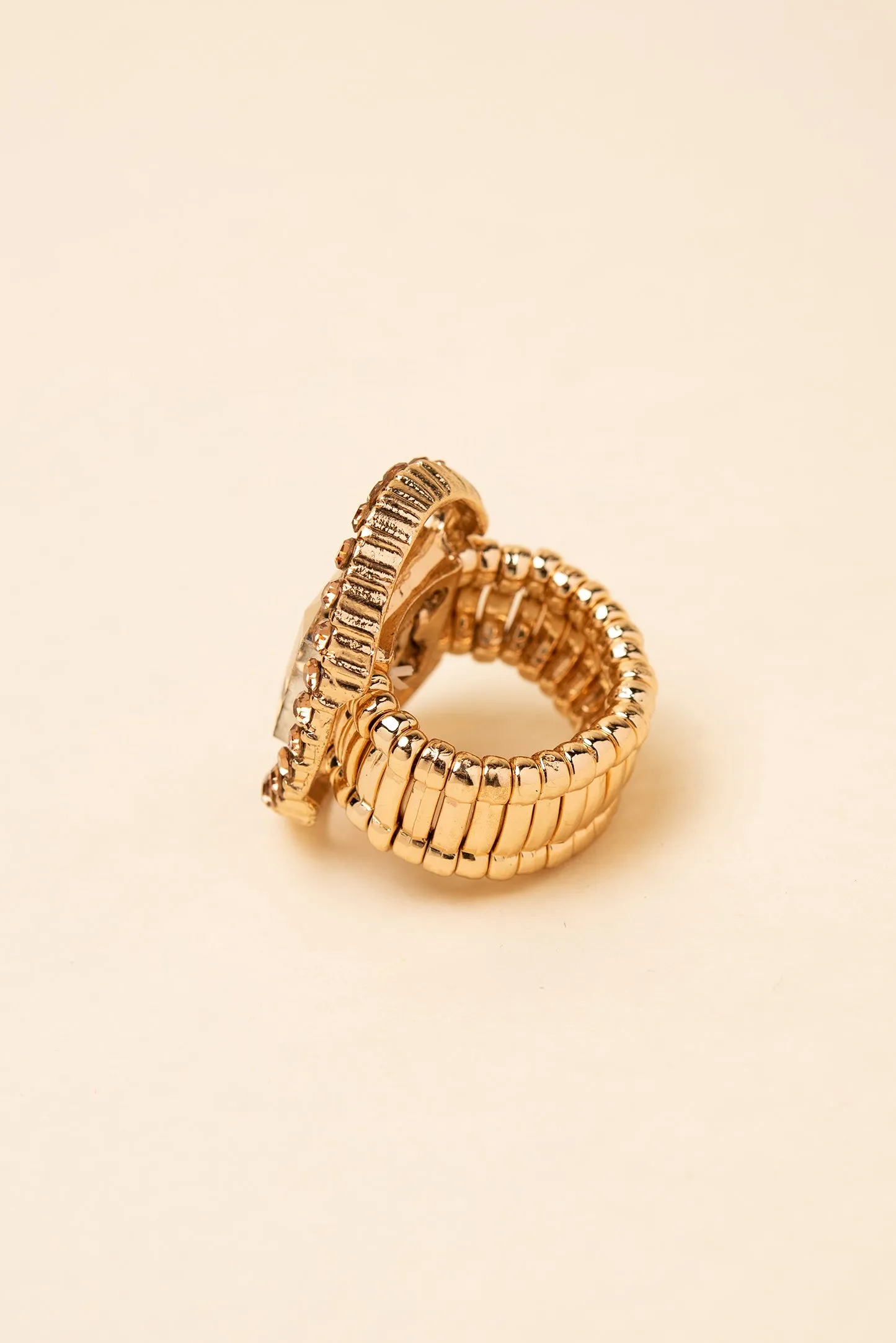 Gianna Square Crystal & Halo Stretch Ring