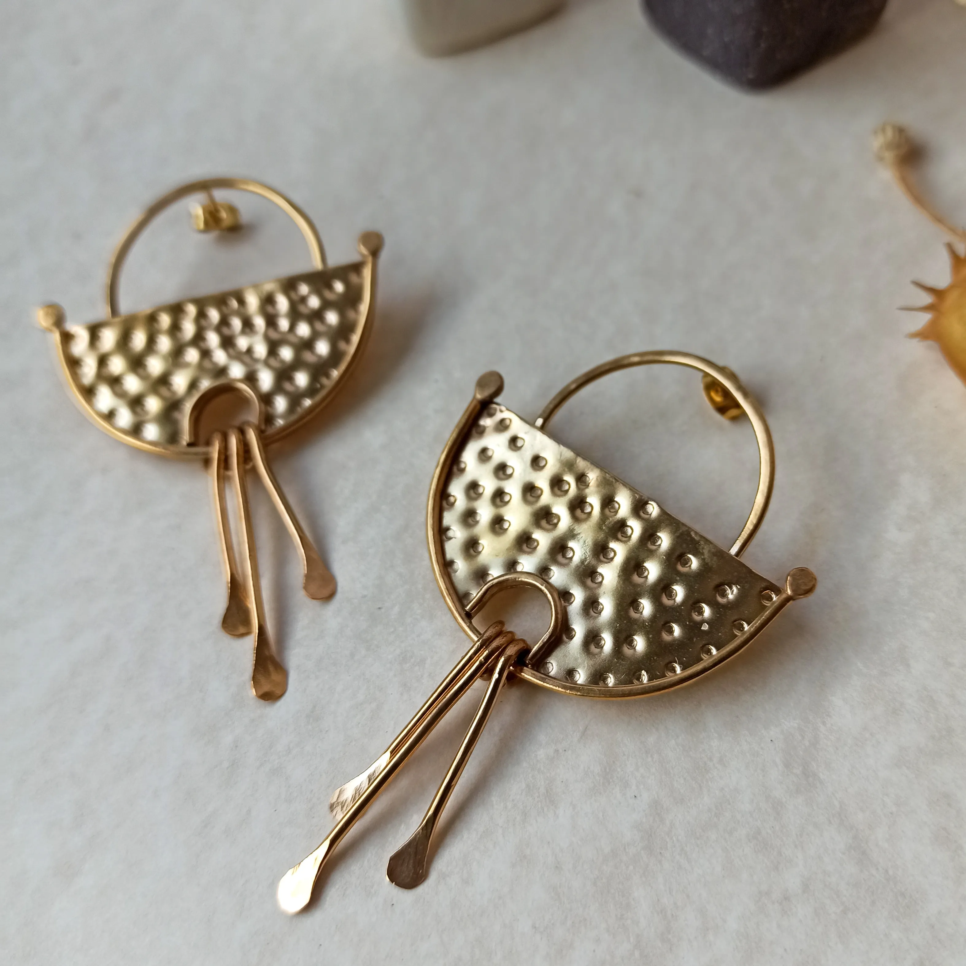 Gold Textured earrings