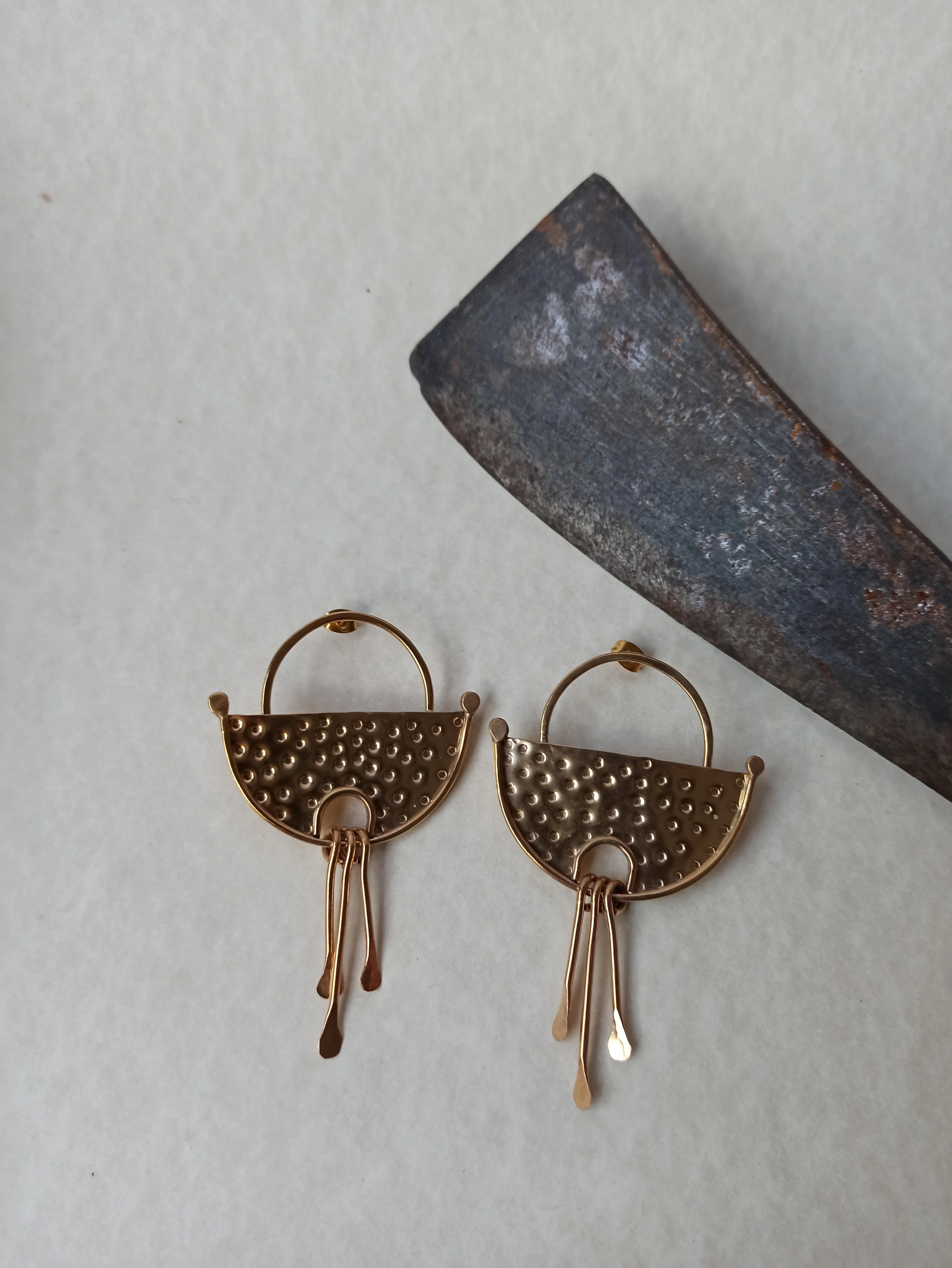 Gold Textured earrings