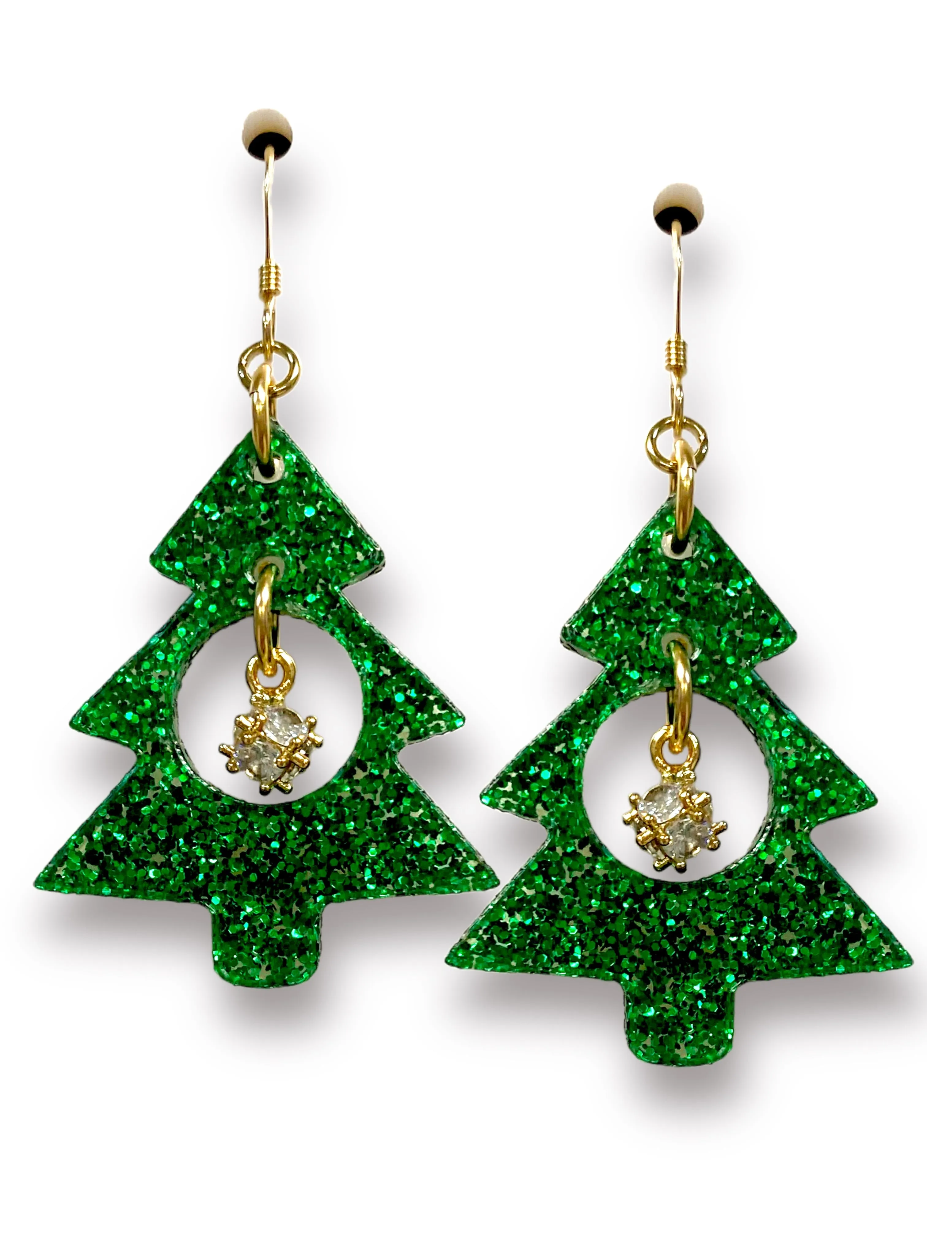 Golden Drop Christmas Tree Earring  - Christmas Jewelry Making Kit