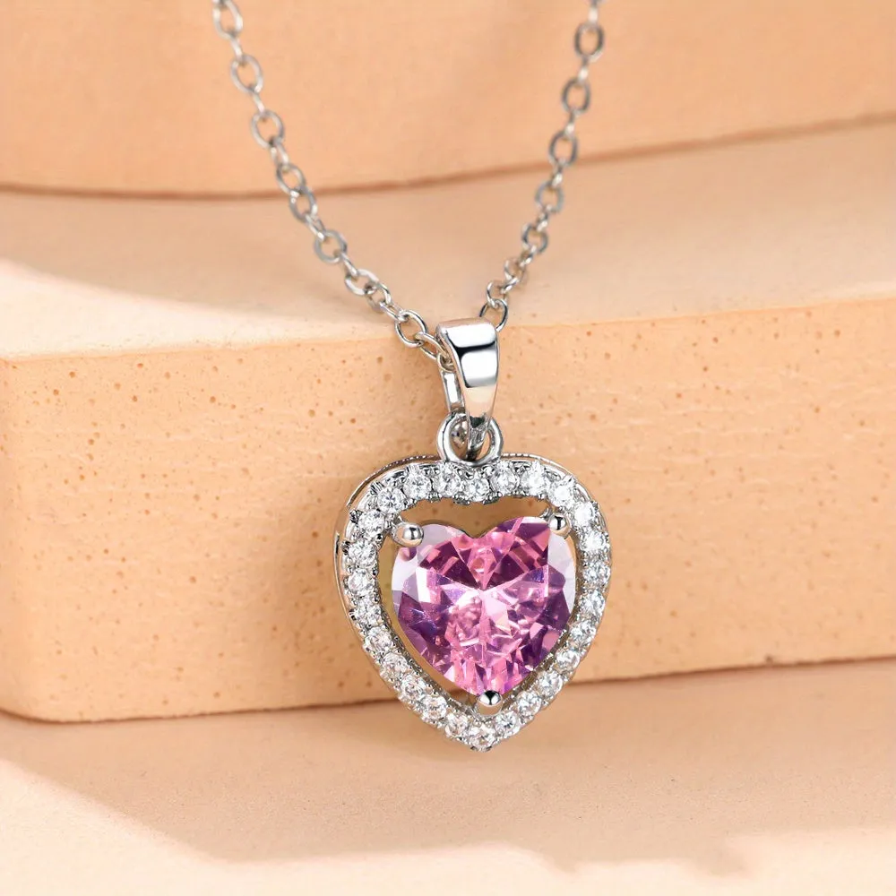 Gorgeous White Crystal Pendant Necklace - A Timeless Valentine's Day Gift for the Special Woman in Your Life!