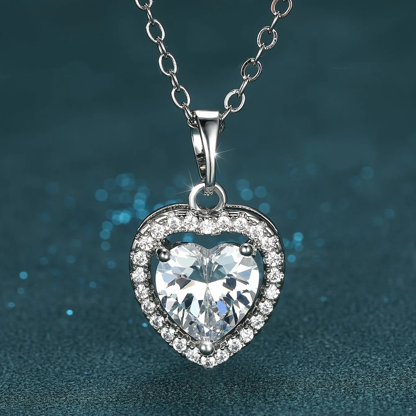 Gorgeous White Crystal Pendant Necklace - A Timeless Valentine's Day Gift for the Special Woman in Your Life!