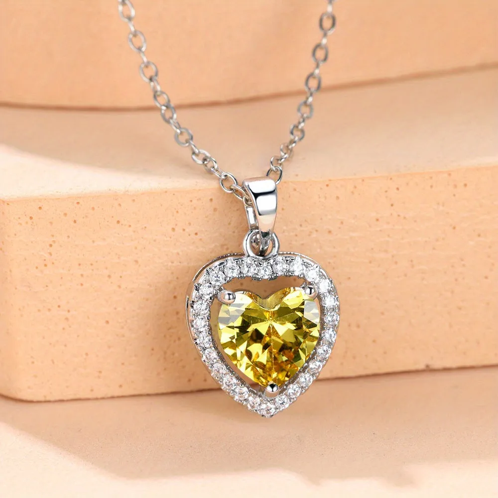 Gorgeous White Crystal Pendant Necklace - A Timeless Valentine's Day Gift for the Special Woman in Your Life!