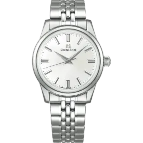 GRAND SEIKO ELEGANCE COLLECTION 37MM MANUAL WIND WATCH WITH SILVER STICK DIAL, SBGW305