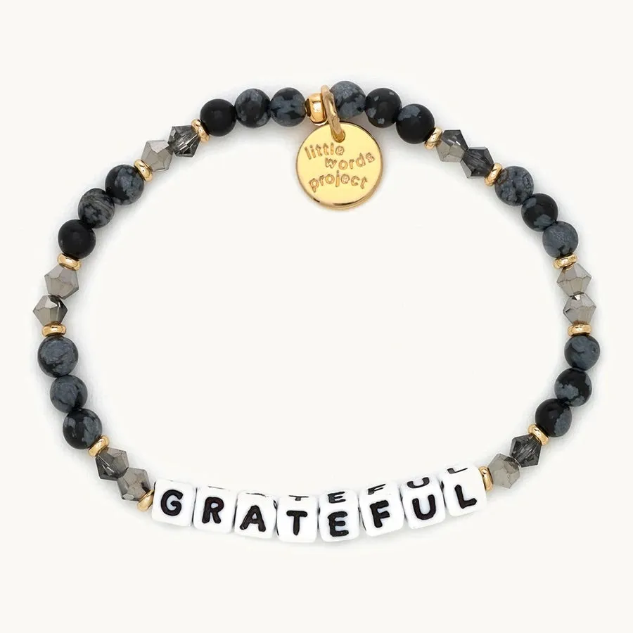 Grateful in White Bead (Other color variations) by Little Words Project Bracelet