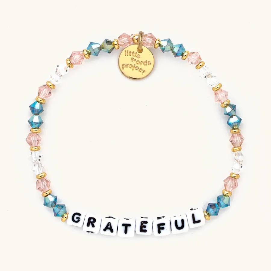 Grateful in White Bead (Other color variations) by Little Words Project Bracelet